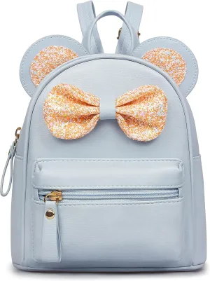 Mini Backpack for Girls with Cute Bowknot and Mouse Ears