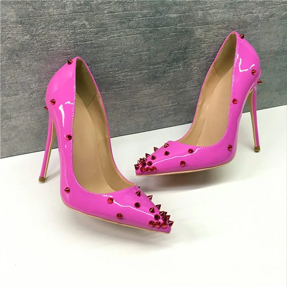 Minishion Women Sexy Heels Pumps Studded Rivet Party Wedding Shoes