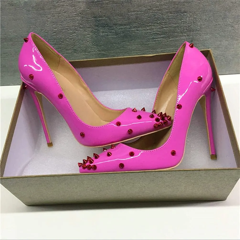 Minishion Women Sexy Heels Pumps Studded Rivet Party Wedding Shoes