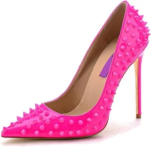Minishion Women Sexy Heels Pumps Studded Rivet Party Wedding Shoes