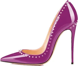 Minishion Women Sexy Heels Pumps Studded Rivet Party Wedding Shoes