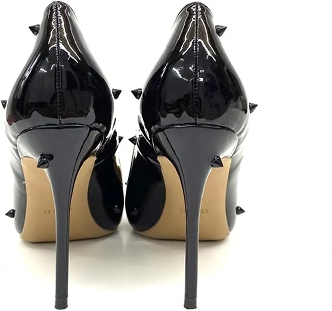 Minishion Women Sexy Heels Pumps Studded Rivet Party Wedding Shoes