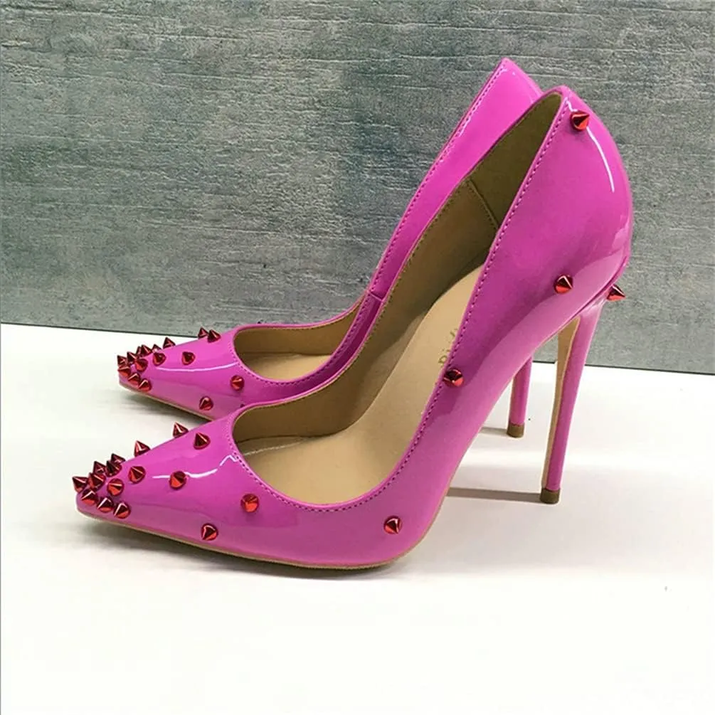 Minishion Women Sexy Heels Pumps Studded Rivet Party Wedding Shoes