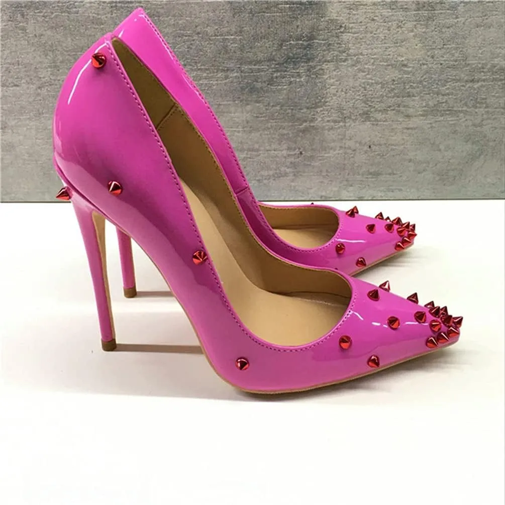 Minishion Women Sexy Heels Pumps Studded Rivet Party Wedding Shoes
