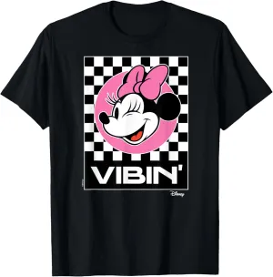 Minnie Mouse - Vibin Retro Checkered Background T-Shirt