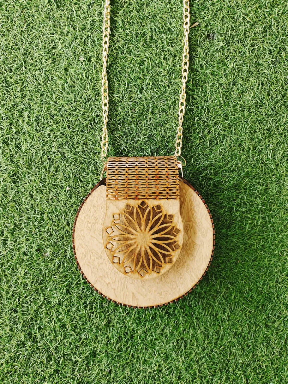 Misri Wooden Cross Body Bag