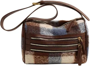 Modern Checkered Messenger Bag Crossbody Purse Handbag for the Chilly Months