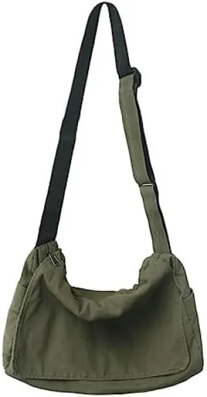 MOLERFO Messenger Bag for Women Canvas Crossbody Bag Vintage Crossbody Bags Aesthetic Tote Bag Cute Tote Bag