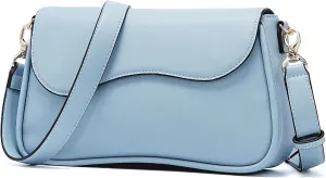 molshine Women's Crossbody Bag, PU Leather Square Flapover Shoulder Bags, Stylish Flip Cover Mailman Bag Tote Purses Satchel