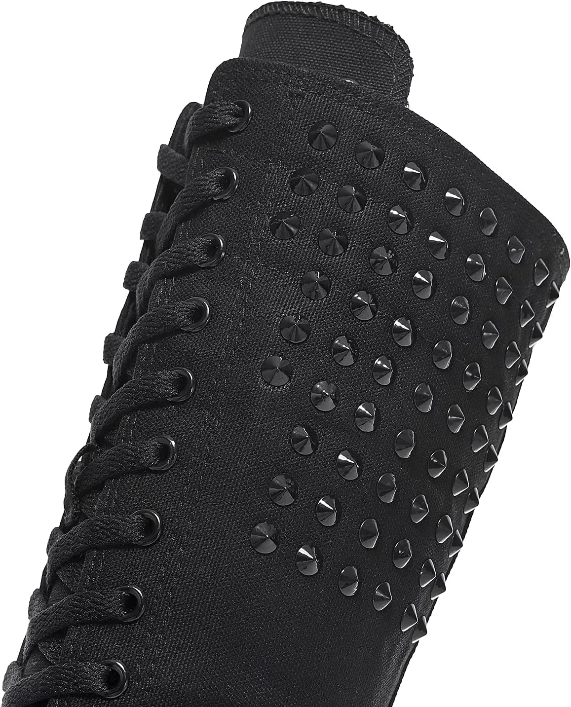Momuk Long Rivet Knee High Canvas Boots Punk Style for Women & Girls