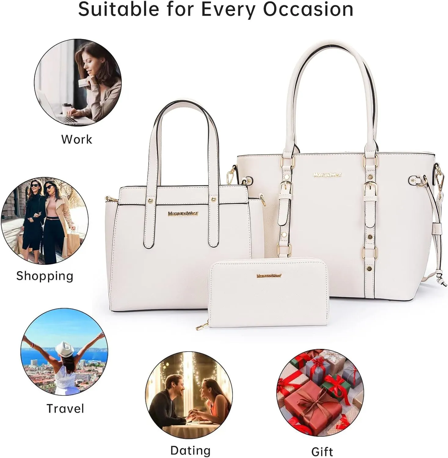Montana West 3PCS Purses for Women Tote Bag and Wallet Set Shoulder Satchel Handbags