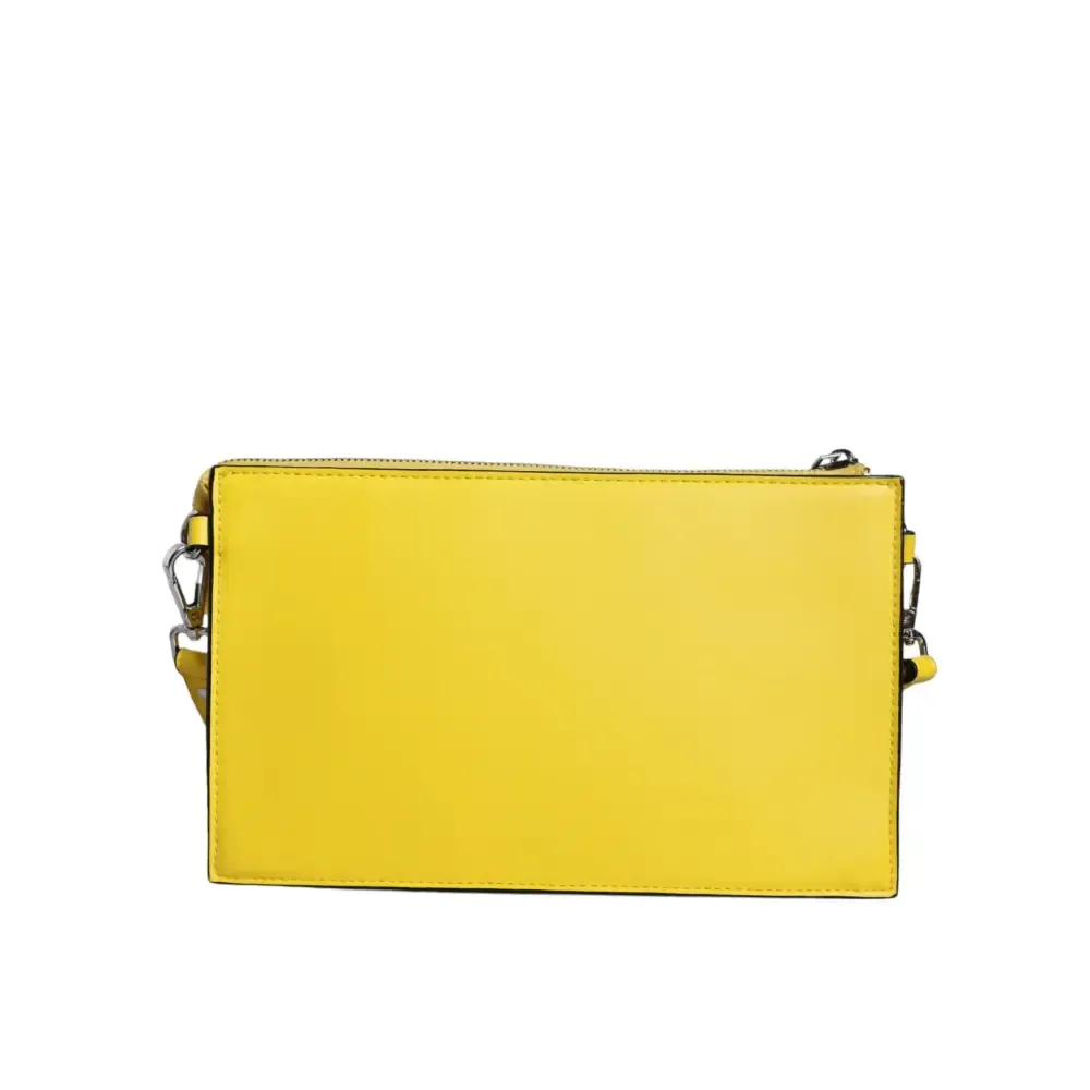 MSGM Yellow Leather Logo Crossbody Sling Shoulder Bag