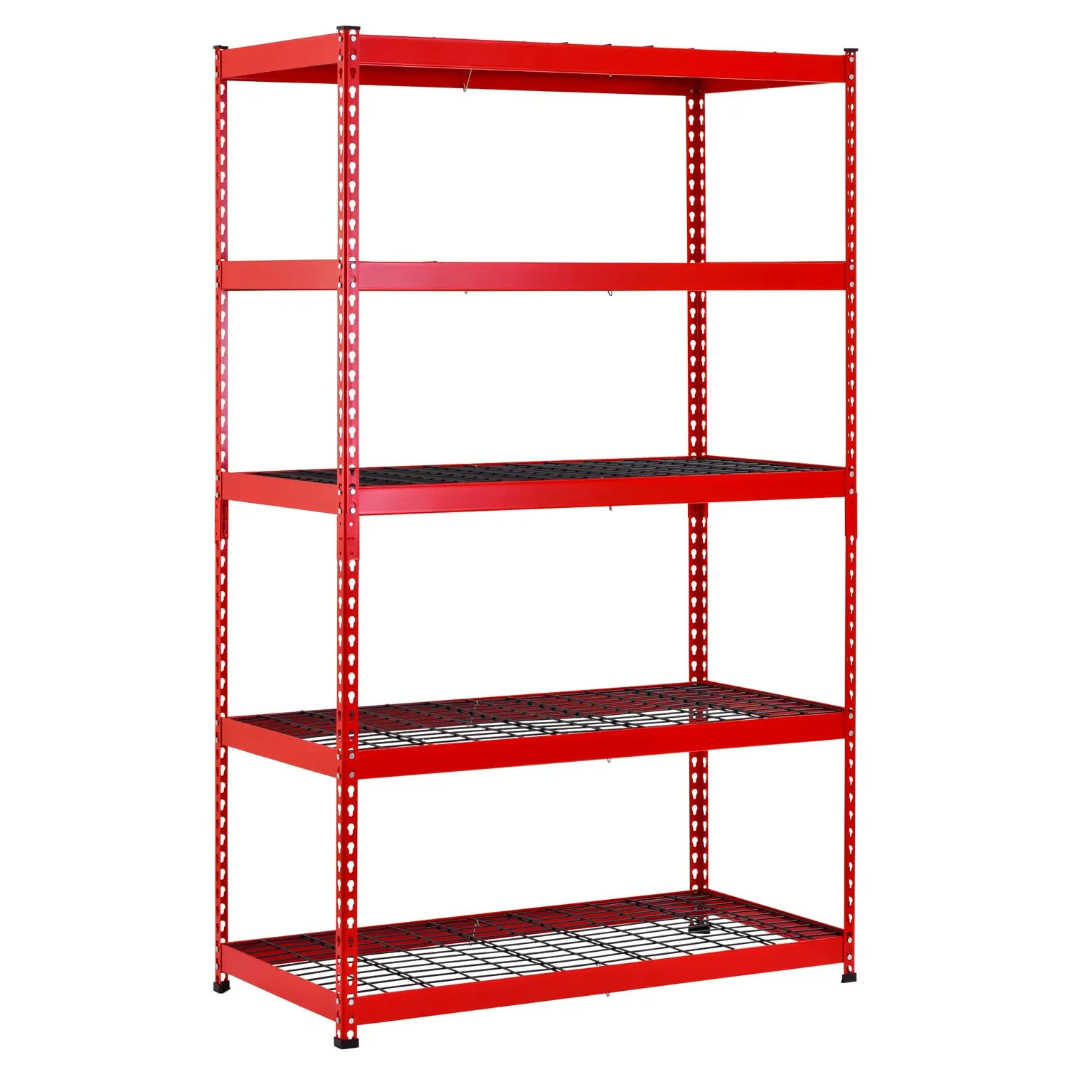 Muscle Rack Red Steel Shelving Unit with Wire Decking 48" W x 24" D x 78" H
