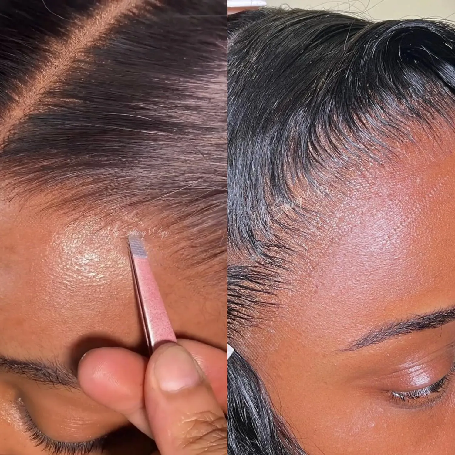 MY SHINY WIGS 13x6 HD Lace Frontal - Ultra Thin Swiss HD Lace, Pre-Bleached Knots, Pre-Plucked Straight Virgin Human Hair, Invisible Thinnest Knots - 12 Inch