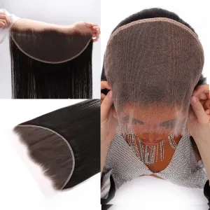 MY SHINY WIGS 13x6 HD Lace Frontal - Ultra Thin Swiss HD Lace, Pre-Bleached Knots, Pre-Plucked Straight Virgin Human Hair, Invisible Thinnest Knots - 12 Inch