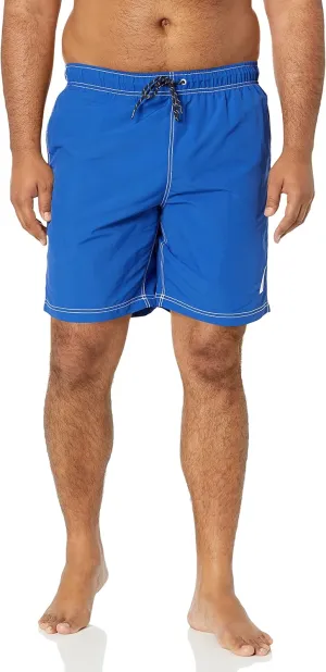 Nautica Men's Solid Quick Dry Classic Logo Swim Trunk