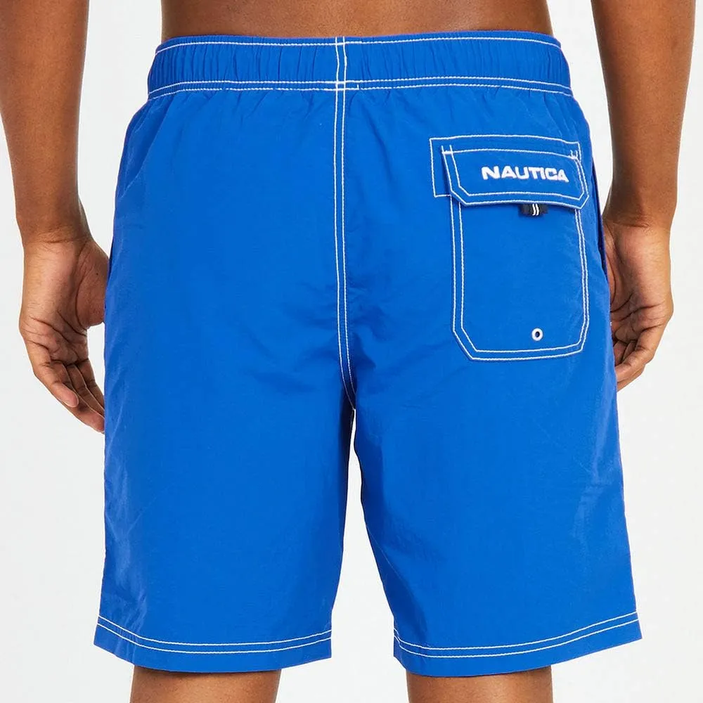 Nautica Men's Solid Quick Dry Classic Logo Swim Trunk