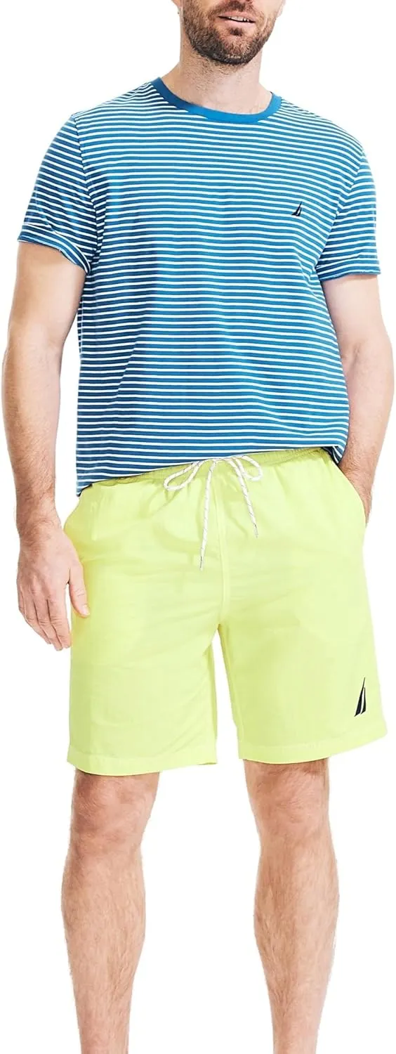 Nautica Men's Solid Quick Dry Classic Logo Swim Trunk