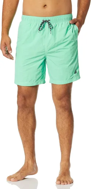 Nautica Men's Solid Quick Dry Classic Logo Swim Trunk
