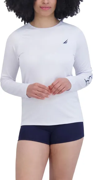 Nautica Women's Rashguard – Quick-Dry, UPF Protection, Swim Shirt, Pool, Beach, Hiking, Yoga, Volleyball