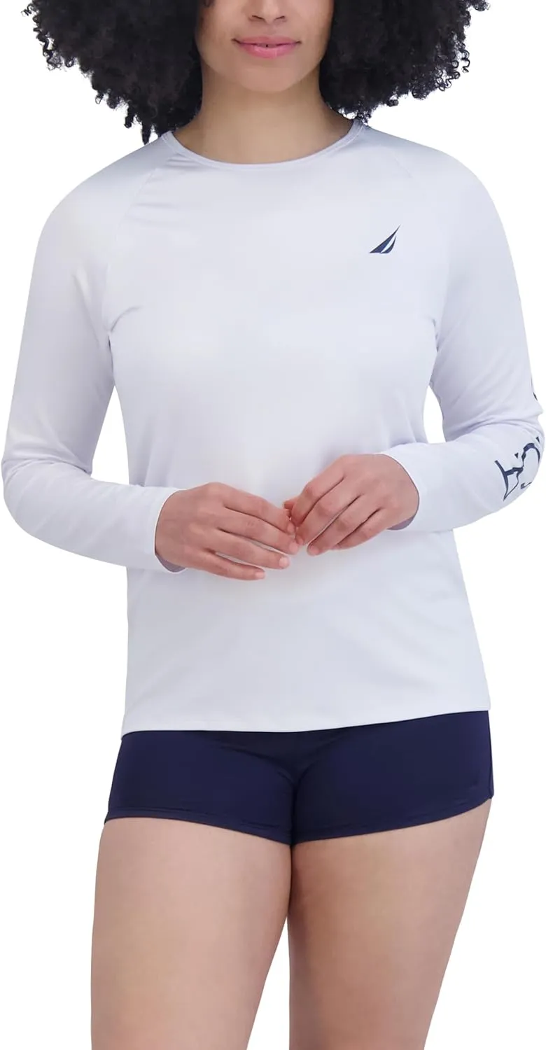 Nautica Women's Rashguard – Quick-Dry, UPF Protection, Swim Shirt, Pool, Beach, Hiking, Yoga, Volleyball