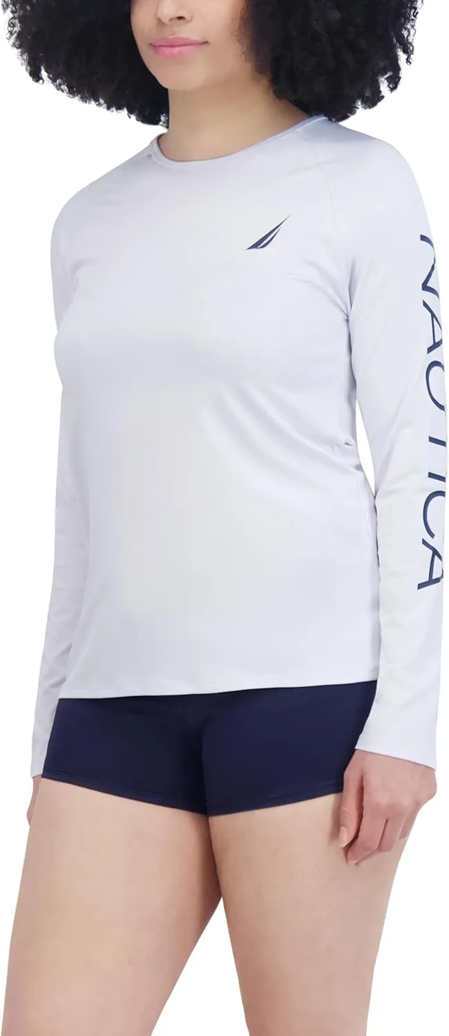 Nautica Women's Rashguard – Quick-Dry, UPF Protection, Swim Shirt, Pool, Beach, Hiking, Yoga, Volleyball
