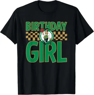 NBA Boston Celtics Birthday Girl Checkered Logo T-Shirt