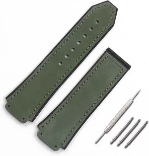 New Men's Leather Matte Strap 25mmx19mm Compatible With Hublo- Straps, Often Used In Large Explosive Leather Watch Accessories