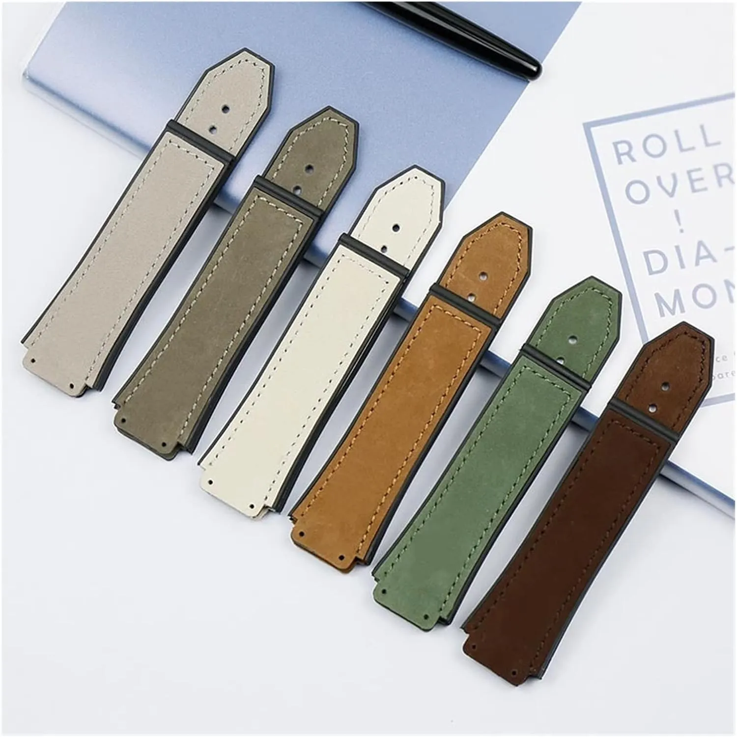 New Men's Leather Matte Strap 25mmx19mm Compatible With Hublo- Straps, Often Used In Large Explosive Leather Watch Accessories