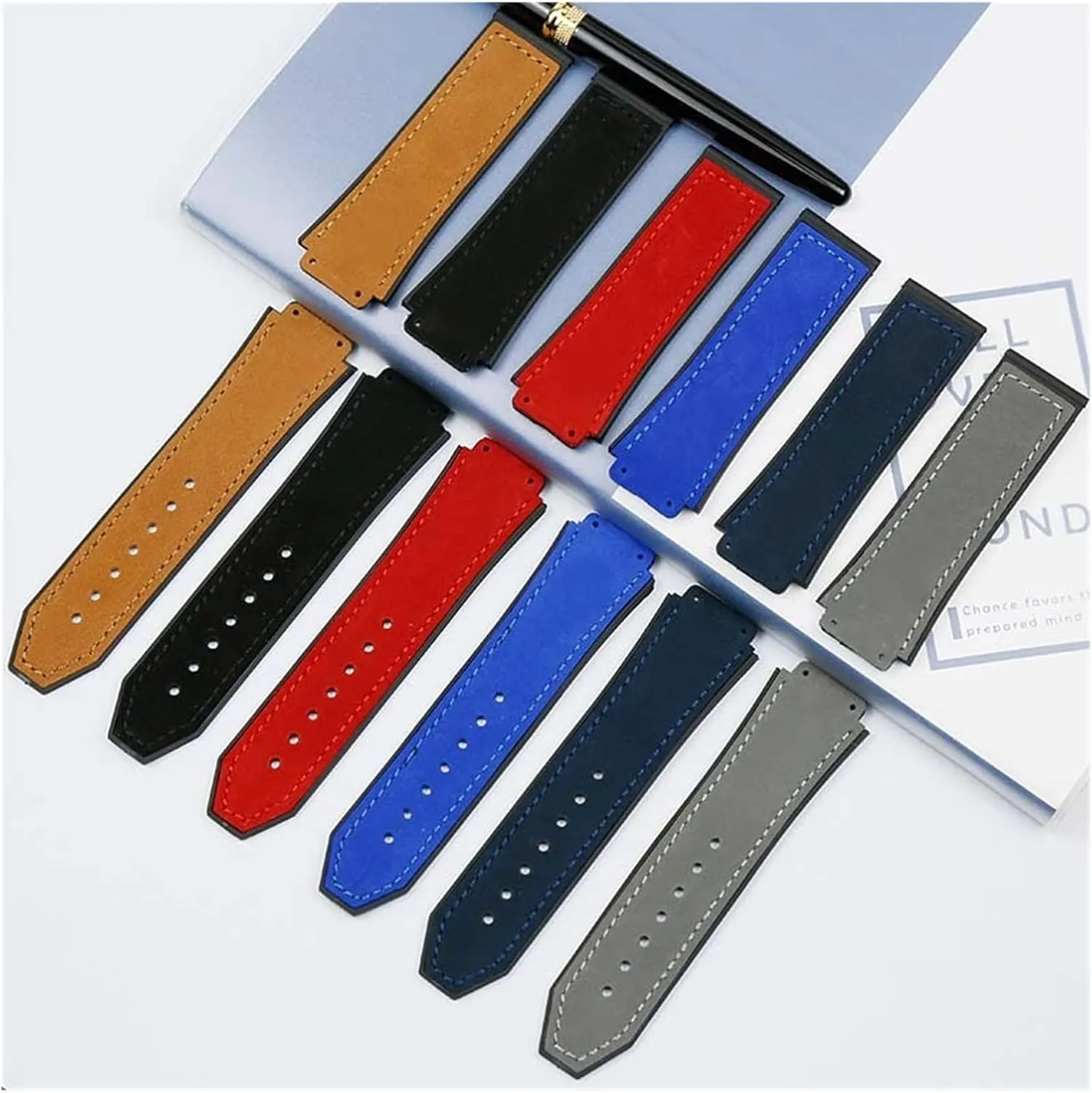 New Men's Leather Matte Strap 25mmx19mm Compatible With Hublo- Straps, Often Used In Large Explosive Leather Watch Accessories