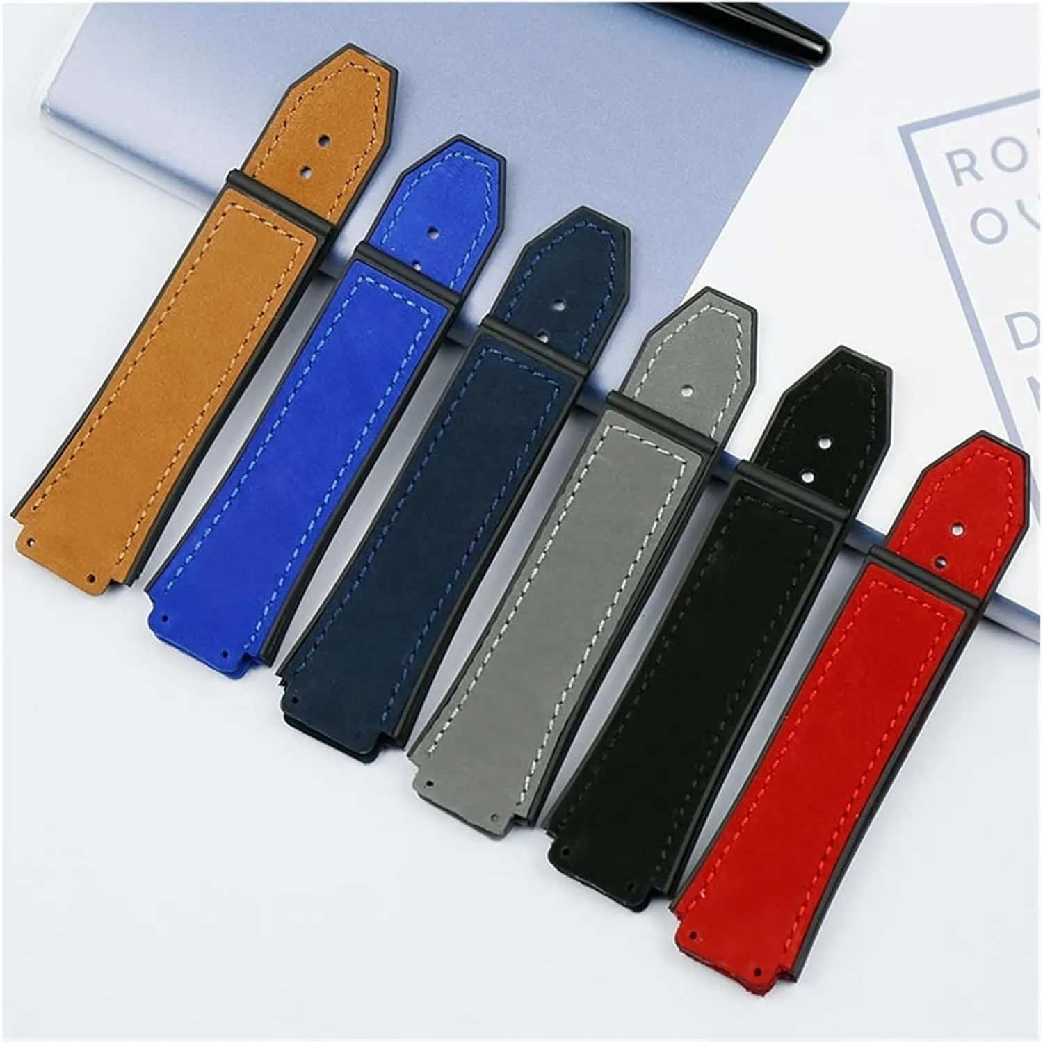 New Men's Leather Matte Strap 25mmx19mm Compatible With Hublo- Straps, Often Used In Large Explosive Leather Watch Accessories