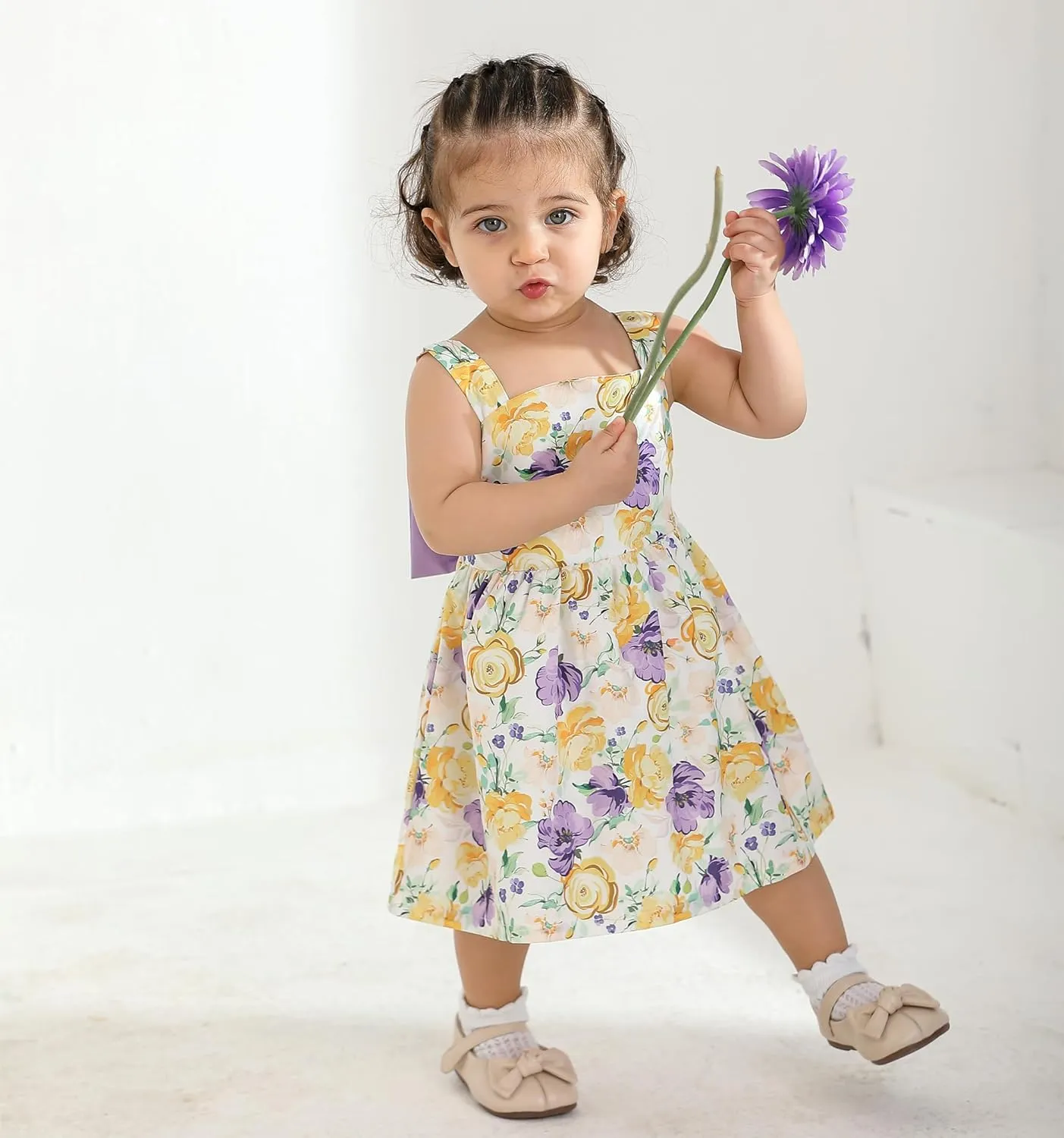 Newborn Infant Baby Girl Dress Toddler Girl Clothes Halter Backless Sleeveless Flower Sundress Summer Dresses for Girl