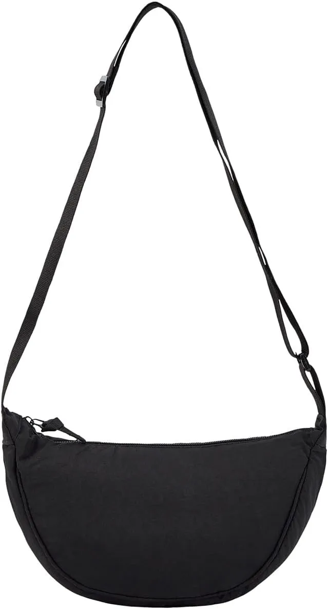 NICE CHOICE Small Nylon Crescent Crossbody Bag, Travel Sling Bag Shoulder Bag for Women with Adjustable Strap for Work Travel