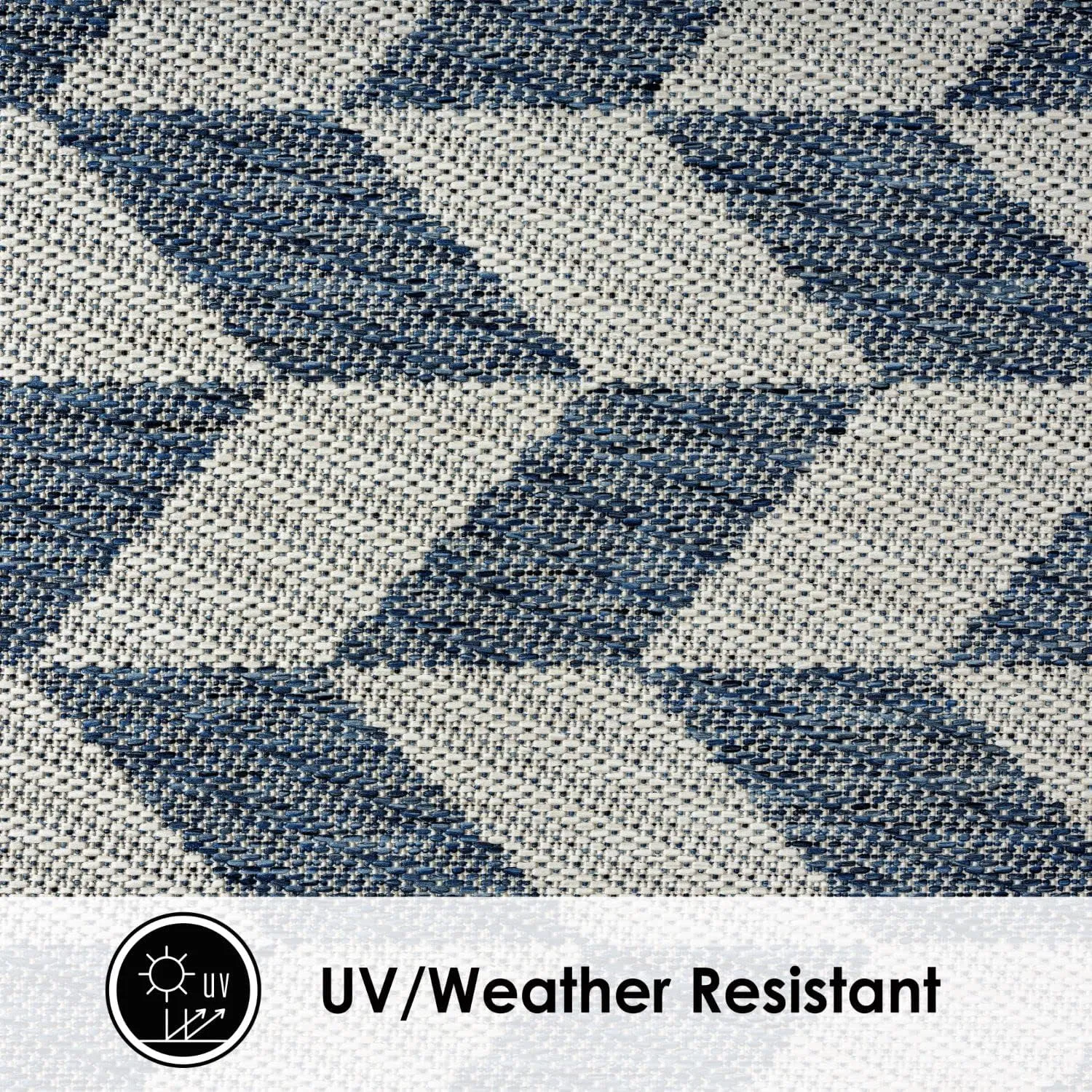 Nicole Miller New York Patio Country Calla Contemporary Herringbone Indoor/Outdoor Area Rug, Blue/Cream, 5'2"x7'2"