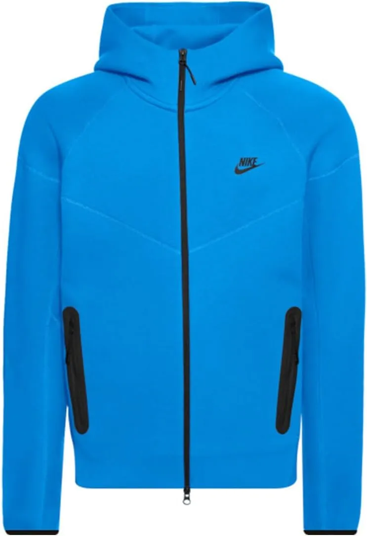 Nike Sportswear Tech Fleece Windrunner Men's Full-zip Hoodie Size-XX-Large, Light Photo Blue/Black