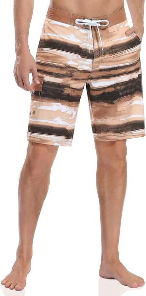 Nonwe Men's Swim Trunks Quick Dry with Pocket Adjustable Waist Board Shorts