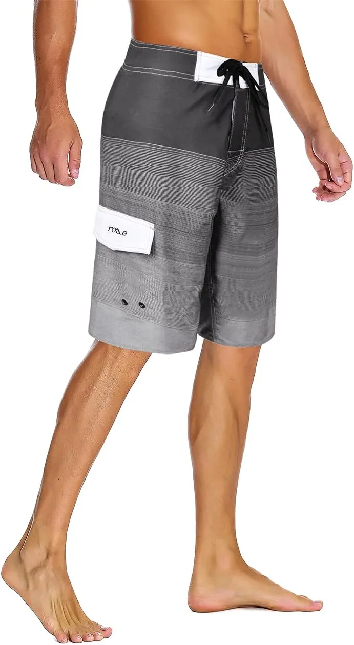 Nonwe Men's Swim Trunks Quick Dry with Pocket Adjustable Waist Board Shorts