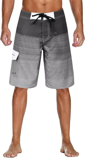 Nonwe Men's Swim Trunks Quick Dry with Pocket Adjustable Waist Board Shorts