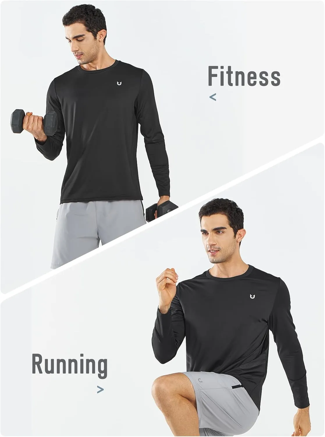 NORTHYARD Men’s Long Sleeve Quick Dry Shirts Workout Gym Athletic Running Sun Shirts Tops
