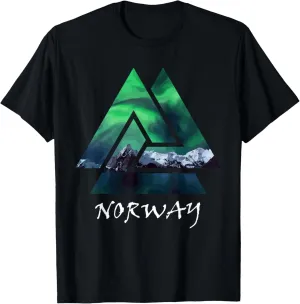 Norway Northern Lights Geometric T-Shirt