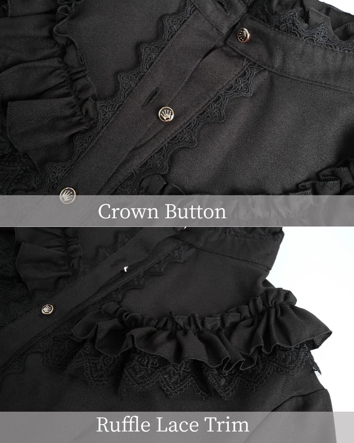 Nuoqi Victorian Blouse Womens Gothic Shirt Vintage Long Sleeve Lotus Ruffle Tops