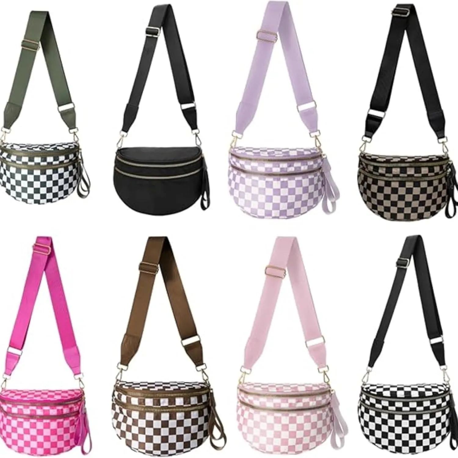 Nuvore ComfortBag, Nuvore Crossbody Bag, Spacious Stylish Checkered Bum Bag, Checkered Crossbody Bag, Bumbags for Women