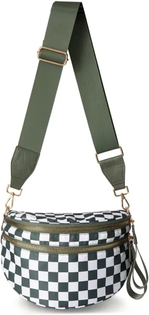 Nuvore ComfortBag, Nuvore Crossbody Bag, Spacious Stylish Checkered Bum Bag, Checkered Crossbody Bag, Bumbags for Women