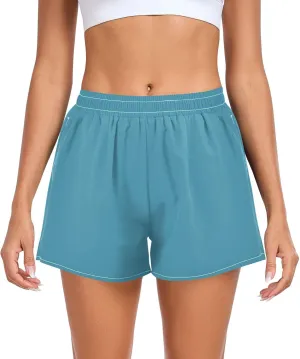 ODAWA Shell Pink Women's Hiking Shorts, Women's Quick-Dry Running Shorts Small