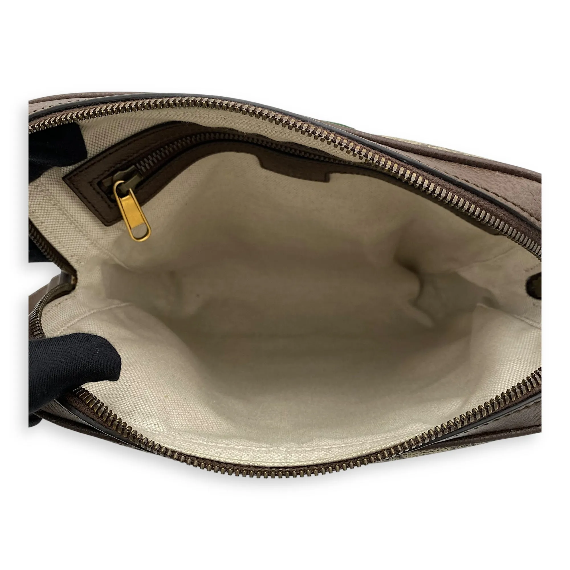 Ophidia Messenger Brown in Coated Canvas, Gold hardware