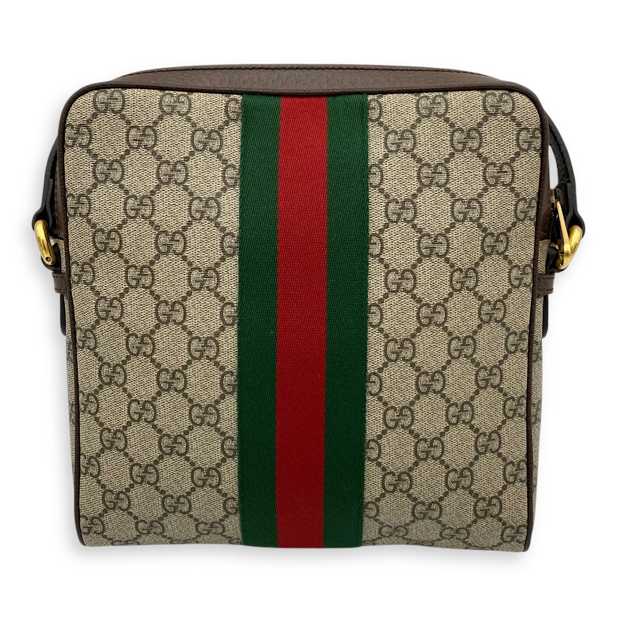 Ophidia Messenger Brown in Coated Canvas, Gold hardware