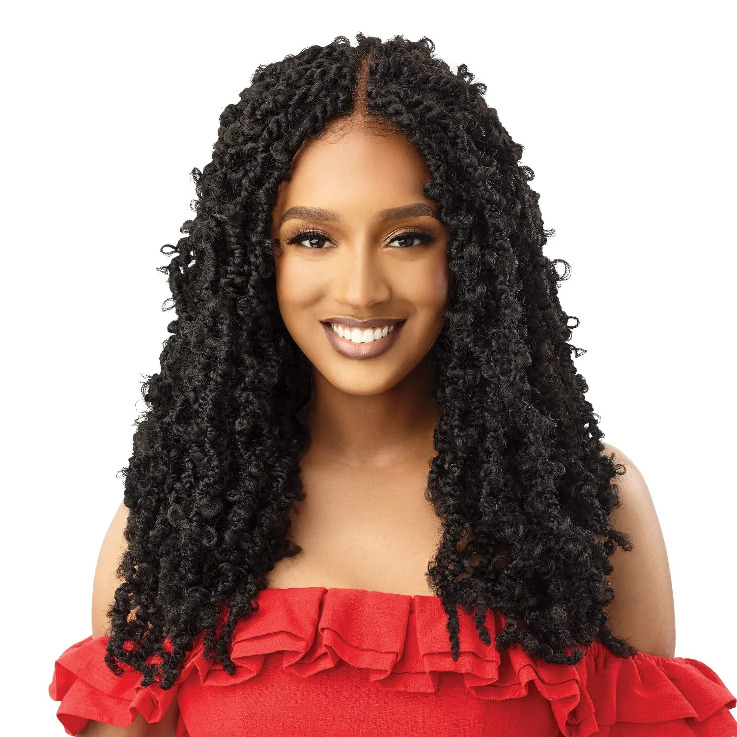 Outre Synthetic Twisted Up 4X4 HD Braid Lace Wig - BUTTERFLY BOMB TWIST 24 (Color:DR1B/2T3027)