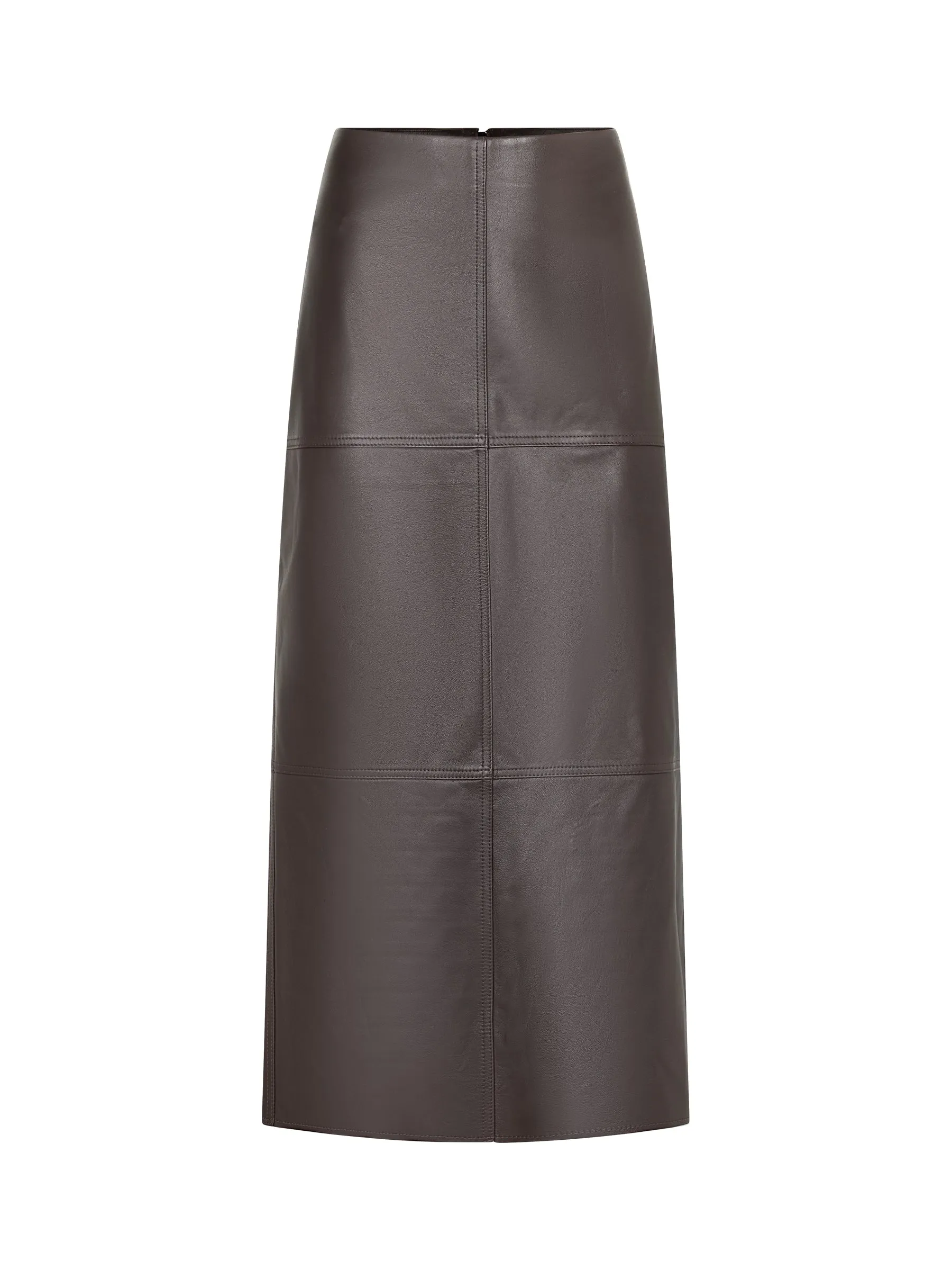 Paneled Leather Skirt