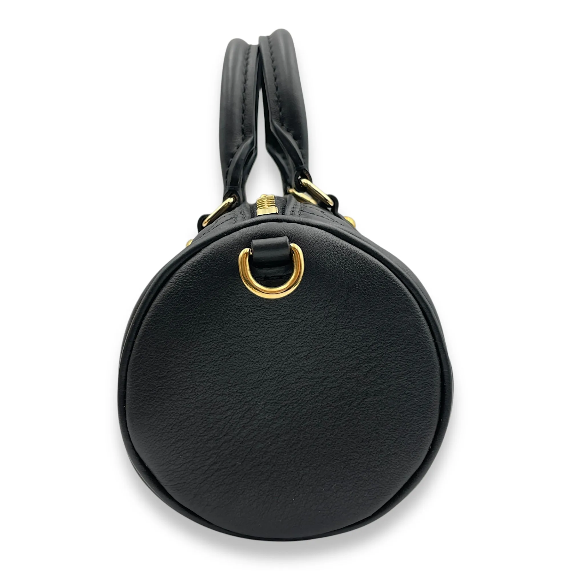 Papillon BB Black Crossbody Bag in Calfskin, Gold hardware