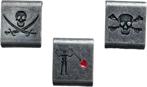 Patchlab Pirate Molle Clip Blackbeard Jolly Nickle-Free Antique Clips Metals | Attachment for Tactical Vests, Hiking Backpacks, Belts Collectors & Enthusiasts, 1x1 inch